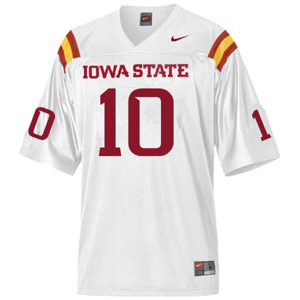 Iowa State Cyclones Men's #10 Darien Porter Nike NCAA Authentic White College Stitched Football Jersey FT42Q44AS